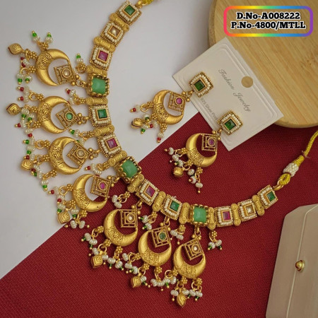 Indian Joypuri Premium Quality Necklace Set Code: A008222