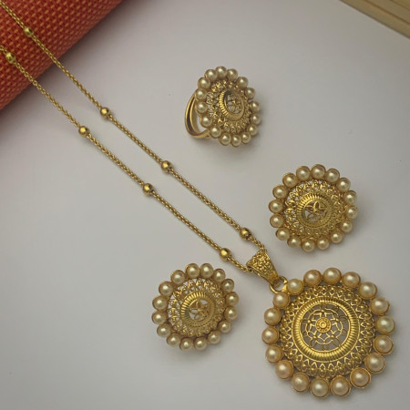 Indian Joypuri Premium Quality Pendant Combo Set Code: A005867